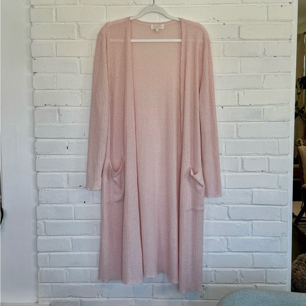 Mudpie Pink Blush Women's Longline Lightweight Cardigan